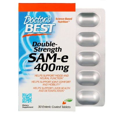 Doctor´s Best, SAM-e, doppelte Stärke, 400 mg, 30 magensaftresistente Tabletten