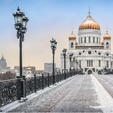 Muralo VLIES Fototapeten Tapeten XXL Kathedrale Moskau Winter 2698