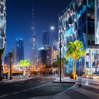 Muralo VLIES Fototapeten Tapeten XXL Straßen von Dubai der Nacht 3D 2647