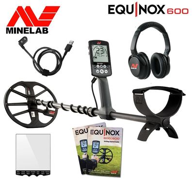 Minelab Equinox 600 Multifrequenz Metalldetektor + Gratis Minelab Funkkopfhörer