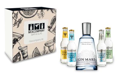 Gin Tonic Set Giftbox Geschenkset - Gin Mare Mediterranean Gin 0,5l (42,7% Vol)