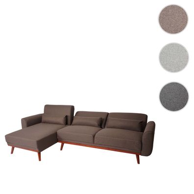 Sofa HWC-J20, Couch Ecksofa, L-Form 3-Sitzer Liegefläche Schlaffunktion Stoff/ Textil