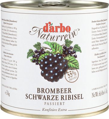 Food-United Brombeer schwarze Johnnisbeere Konfitüre Extra 2x 3kg von DARBO