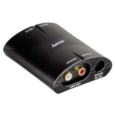 Hama Audio Konverter Digital zu Analog Adapter Koaxial Toslink Optisch auf Cinch