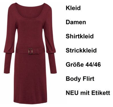 Kleid Damen Shirtkleid Strickkleid Größe 44/46 Body Flirt O8°1343. NEU mit Etikett.