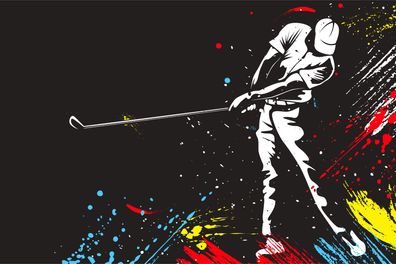 Muralo VLIES Fototapeten Tapeten XXL Büro gemalter Golfspieler GOLF 3911