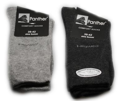 Panther Herren Socken Doppelpack ohne Gummi (39-42, Anthrazit/ Grau)