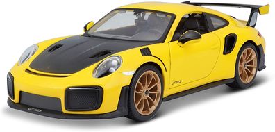 Maisto 31523 - Modellauto - Porsche 911 GT2 RS (gelb-schwarz, Maßstab 1:24) Auto