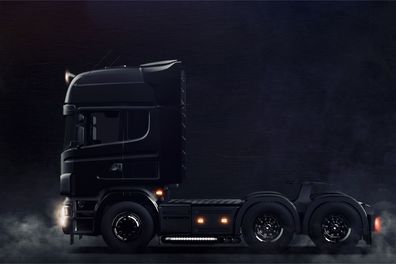 Muralo VLIES Fototapeten Tapeten XXL Wohnzimmer Lastwagen TIR Nebel 2990