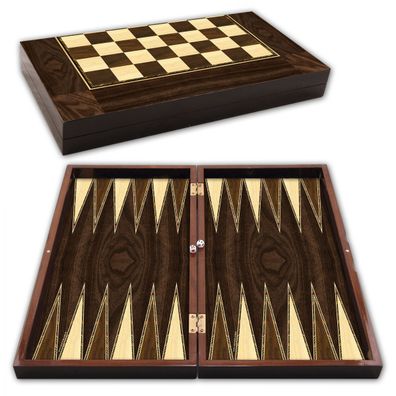 Backgammon Star Polyester Walnuss Tavla klein