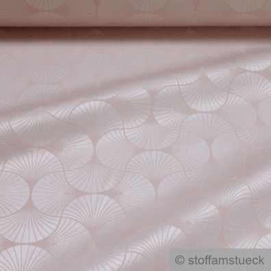 Stoff Baumwolle Polyester Jacquard rosé Fächer Geometrie Dekostoff rose rosa