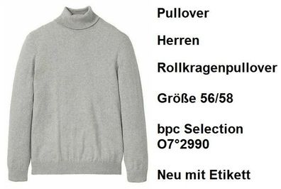 Pullover Herren Rollkragenpullover Größe 56/58 bpc Selection O7°2990. Neu mit Etikett