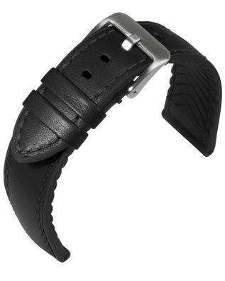 Eulit Eutec Waterproof Uhrenarmband schwarz Materialmix Silikon