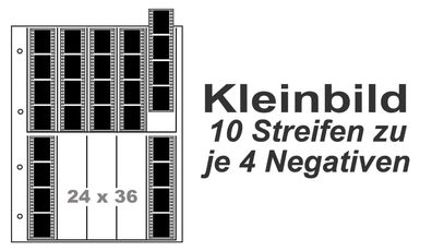50 Pergamin Negativhüllen für 10x4er Streifen KB / Negativhuellen für Kleinbild