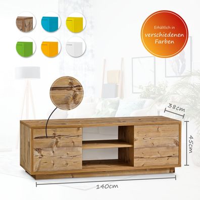 Aileenstore TV-Lowboard Fernseher-Tisch Holz-Optik HiFi-Kommode Wohnzimmer-Möbel