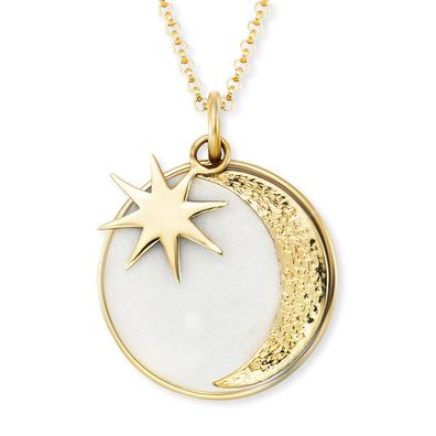 Engelsrufer Damen Kette ERN-MOON-PE-G Sterling Silber vergoldet 50 cm
