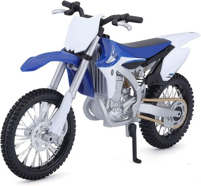 Maisto 5-13021 Modellmotorrad Yamaha YZ450F (weiß-blau, Maßstab 1:12) Motorrad