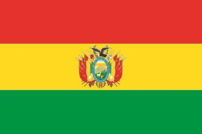 Aufkleber Fahne Flagge Bolivien mit Wappen in verschiedene Größen