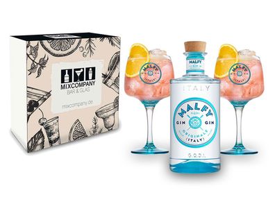 Malfy Gin Giftbox Set - Malfy Gin Originale 0,7l - 700ml (41% VOL) + 2 Malfy Gi