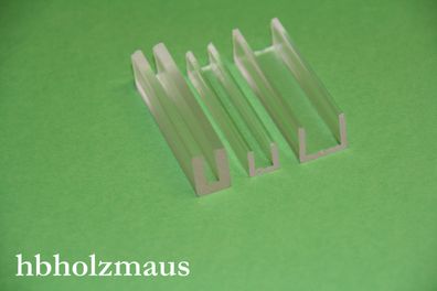 Acrylglas U-Profil für 4 mm Platten transparent Farblos - Länge wählbar