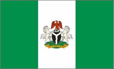 Aufkleber Fahne Flagge Nigeria mit Wappen in verschiedene Größen