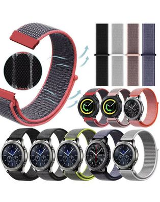 Für Samsung Huawei Amazfit Watch Armband 20mm 22mm Gewebt Nylon Sport Loop