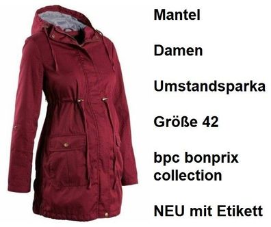 Mantel Damen Umstandsparka Größe 42 bpc bonprix collection O8°1175. NEU, mit Etikett.