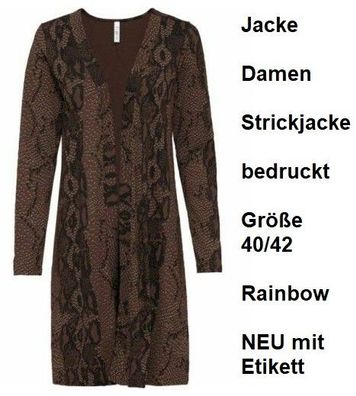 Jacke Damen Strickjacke bedruckt Größe 40/42 Rainbow O7°7838. NEU, mit Etikett.