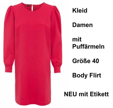 Kleid Damen mit Puffärmeln Größe 40 Body Flirt O7°7192. NEU, mit Etikett.
