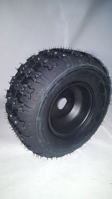 Komplettrad Felge mit Reifen 4-Loch 18x9,5-8 schwarz