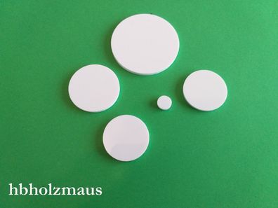 Plexiglas® XT Weiß WN071 Runde Scheibe oder Ringe in 2 mm Stärke Größe wählbar