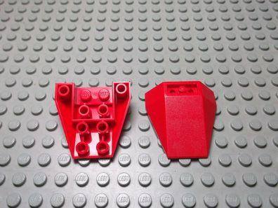 Lego 2 Keile Schrägstein 4x4 Rot 3 fach negativ Nummer 4855