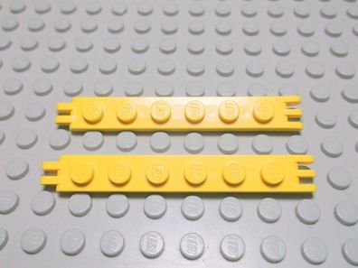 Lego 2 Scharniere Gelenke gelb 1x6 4504 Set 8868 6393 6674 8431