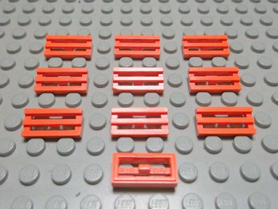 Lego 10 Gitter Fliesen 1x2 orange 2412b Set 4403 4415 8112 10233