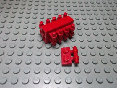 Lego 10 Platten 1x2 Griff rot Nummer 2540