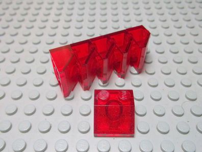 Lego 6 Schrägsteine 2x2 45 Grad transparent rot 3039 Set 6435 9306 4104 4425