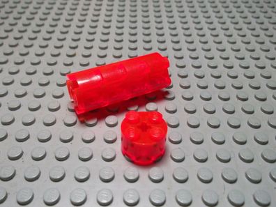 Lego 5 Rundsteine Hoch 2x2x1 Transparent Neonorange Nummer 3941