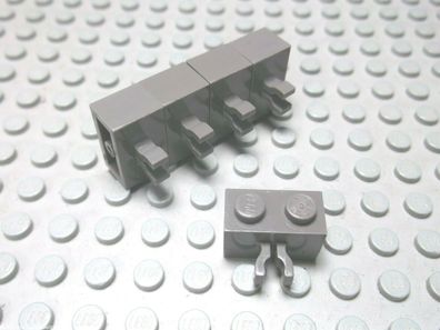 Lego 5 Steine 1x2 vertikal Clip altdunkelgrau 30237 Set 4979 4940 7161 6098