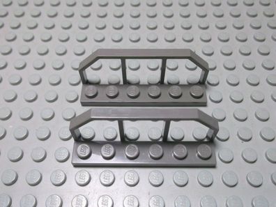 Lego 2 Eisenbahn Geländer 1x6 altdunkelgrau 6583 Set 7317 6332 10033 4990