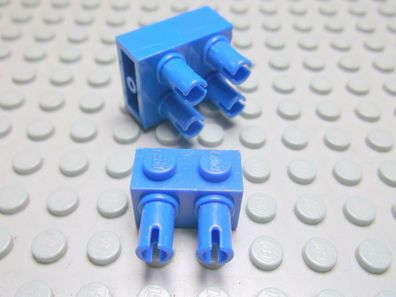 Lego 3 Steine 1x2 blau mit Doppel Pin 30526 Set 4504 7645 9476 7213