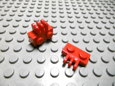 Lego 3 Scharniere Platten Rot 1x2 Seitlich 3 Finger Nummer 2452