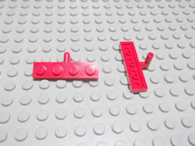 Lego 2 Platten 1x4 mit Haken rot 30043 Set 3420 3425 4806 75899