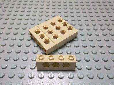 Lego Technic 5 Lochsteine 1x4 in tan beige 3701 Set 8707 6210 8045 7197