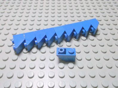 Lego 10 Negativ Steine 45 Grad 1x2 blau Nummer 3665