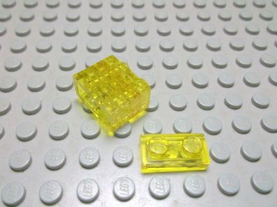 Lego 5 Platten 1x2 flach Transparent gelb 3023 Set 76013 8128 7685 7237 10027