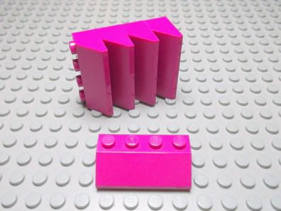 Lego 5 Schrägsteine 2x4 45 Grad magenta Nummer 3037
