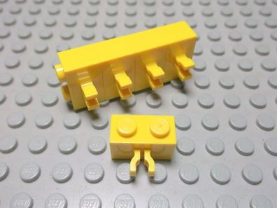 Lego 5 Steine 1x2 vertikal Clip gelb 30237 Set 7669 7775 7242 6432