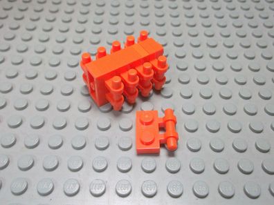 Lego 10 Platten 1x2 mit Griff orange Nummer 2540