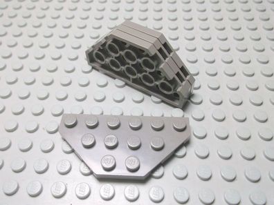 Lego 4 Platten 3x6 2x diagonale Ecken altdunkelgrau 2419 Set 7317 6772 6140