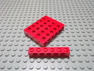 Lego Technic 5 Lochsteine 1x6 in rot 3894 Set 8971 8652 8081 7994